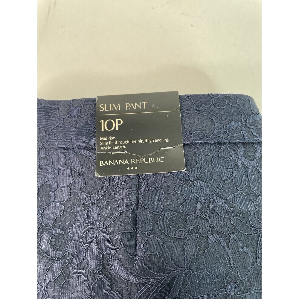 New Banana Republic Women’s Dress Pants 10P, Navy Blue, Slim Pant, Floral NWT - Picture 2 of 11